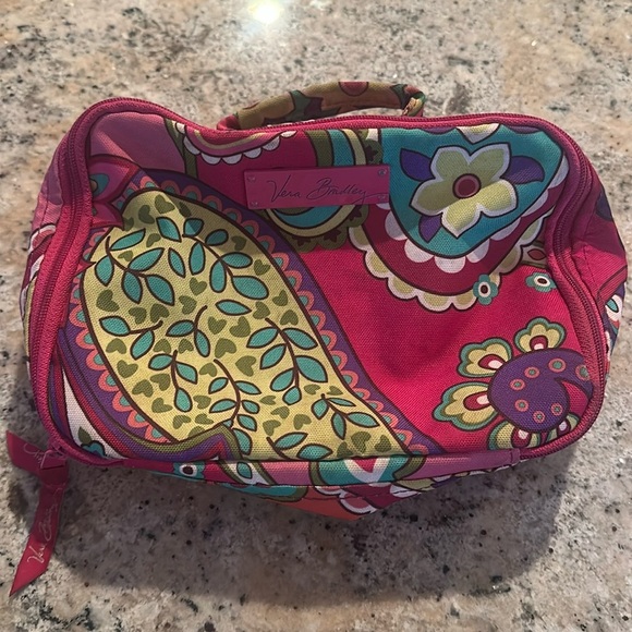 Vera Bradley Accessories - Vera Bradley Pink and Green Paisley Cosmetic Bag